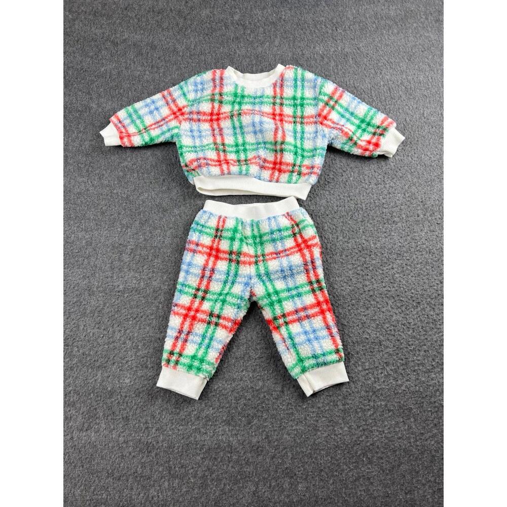 Baby Cat & Jack 2-Piece Fuzzy Plaid Set 6-9M